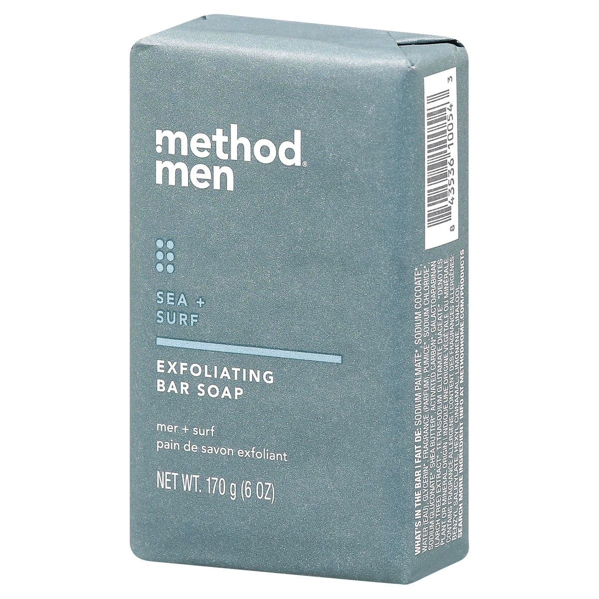 slide 3 of 9, method Men Sea + Surf Exfoliating Bar Soap, 6 oz