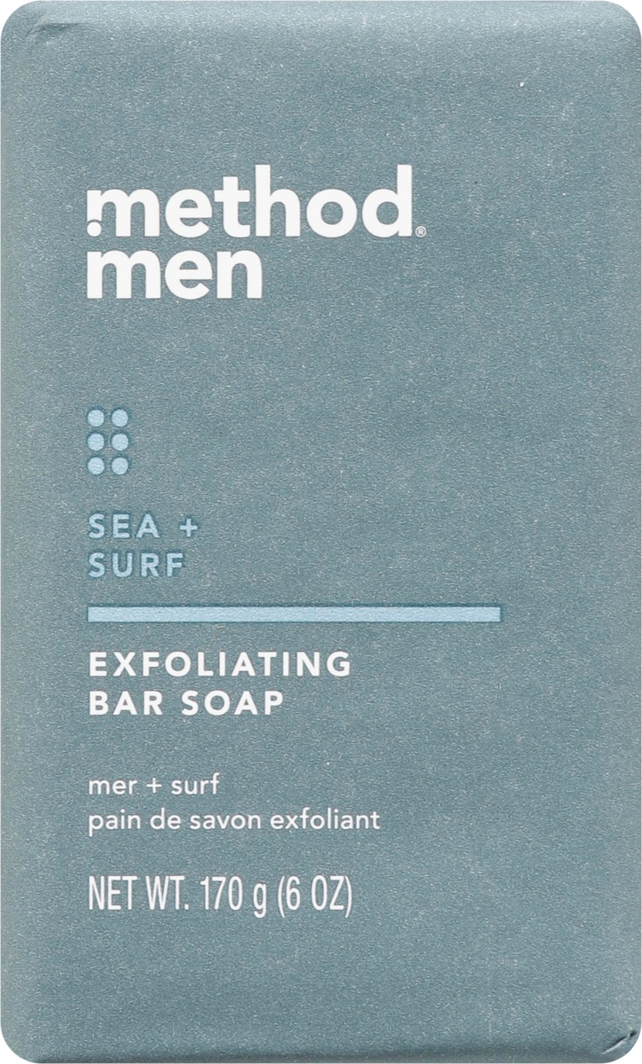 slide 6 of 9, method Men Sea + Surf Exfoliating Bar Soap, 6 oz