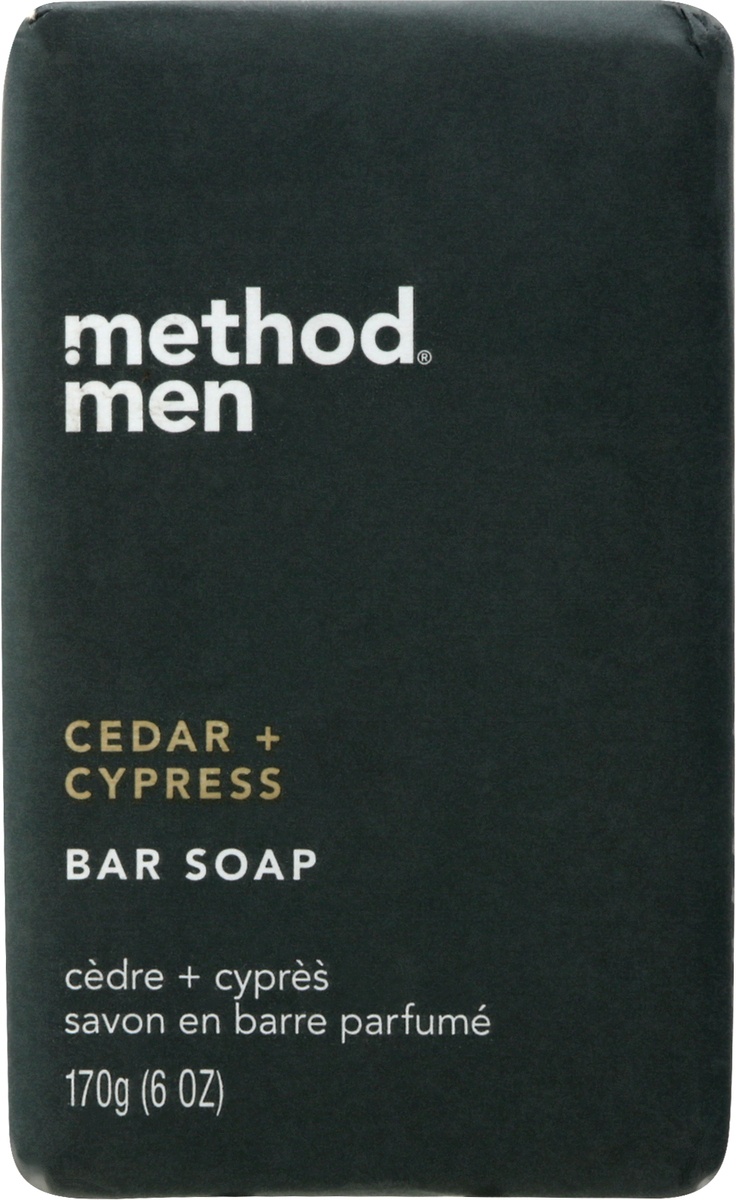 slide 6 of 9, method Men's Cedar + Cyprus Bar Soap, 6 oz