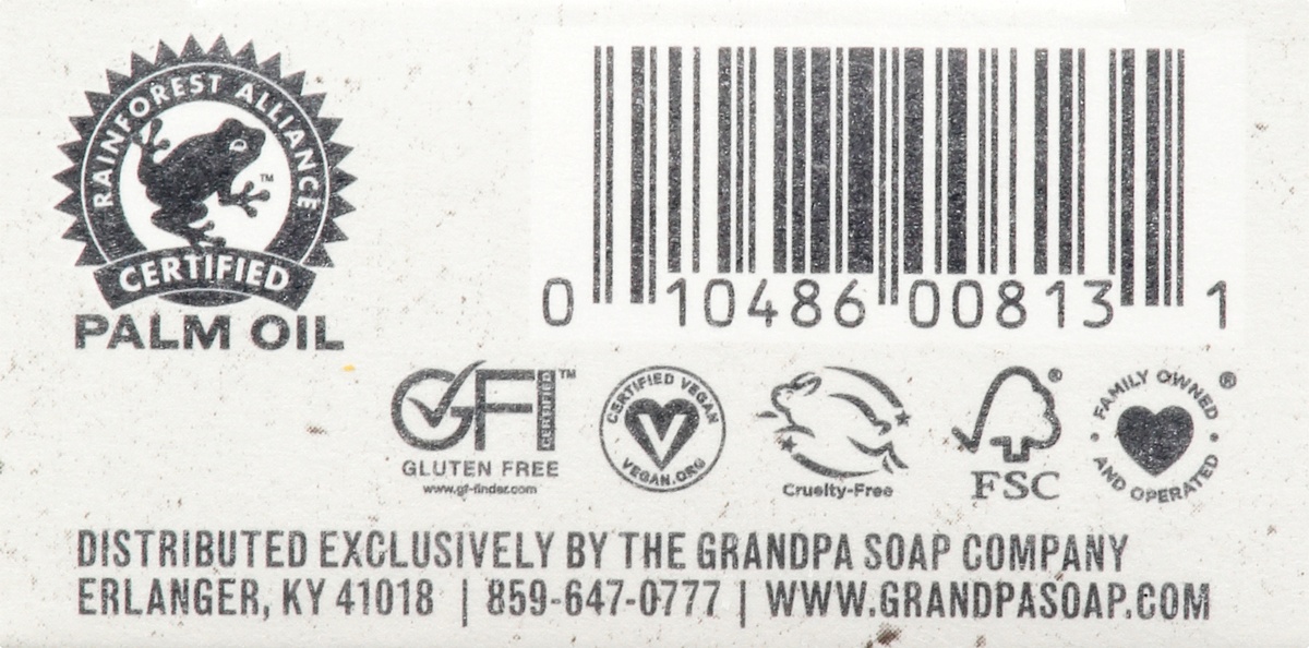 Grandpa Soap Bar Soap, Face & Body, Detoxify, Charcoal - 4.25 oz