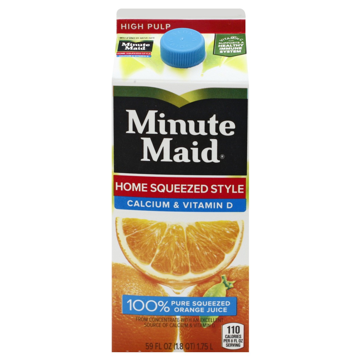 slide 1 of 13, Minute Maid High Pulp Home Squeezed Style Orange Juice 59 oz, 59 oz