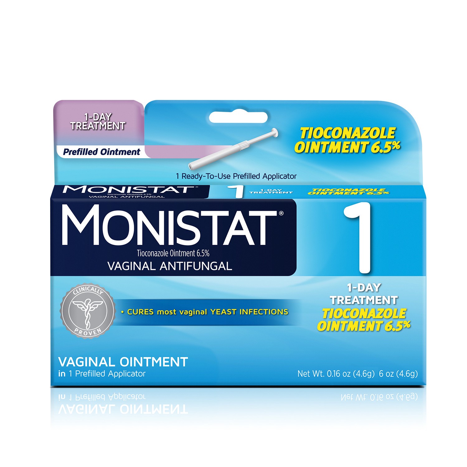 slide 1 of 3, Monistat 1 Day Yeast Infection Treatment for Women, 1 Prefilled Tioconazole Ointment Applicator, 1 Pack, 1 ct