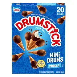 Nestle Drumstick Mini Drums Frozen Sundae Cones Vanilla - 20ct