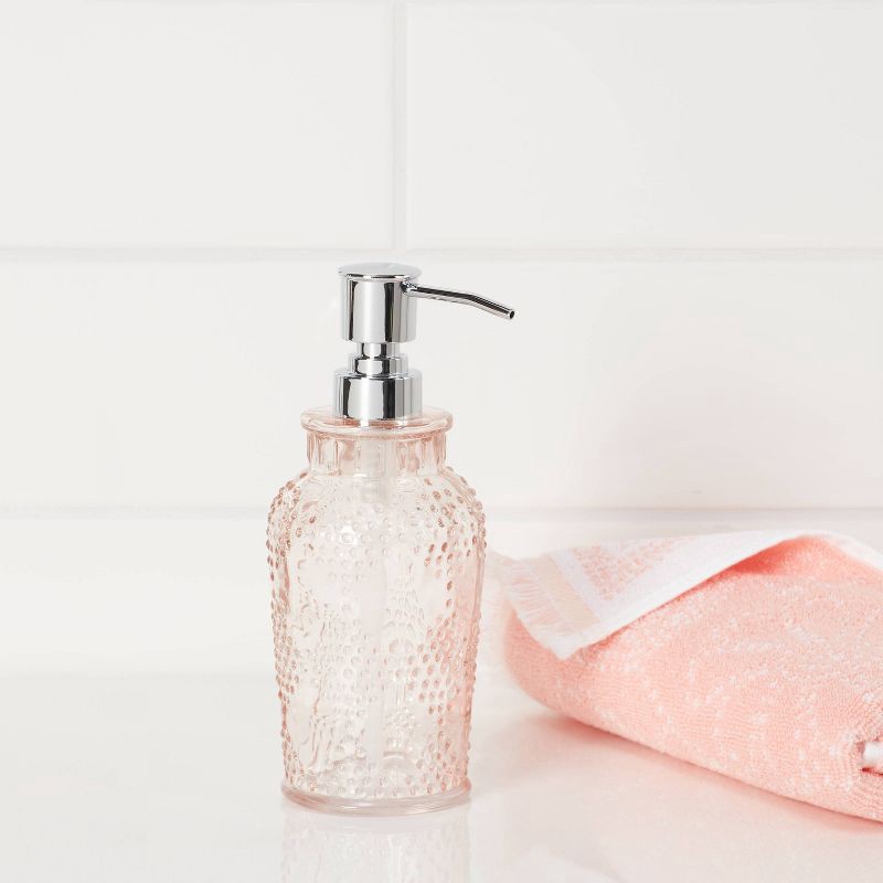 slide 2 of 4, Glass Soap/Lotion Dispenser Blush - Threshold™, 1 ct