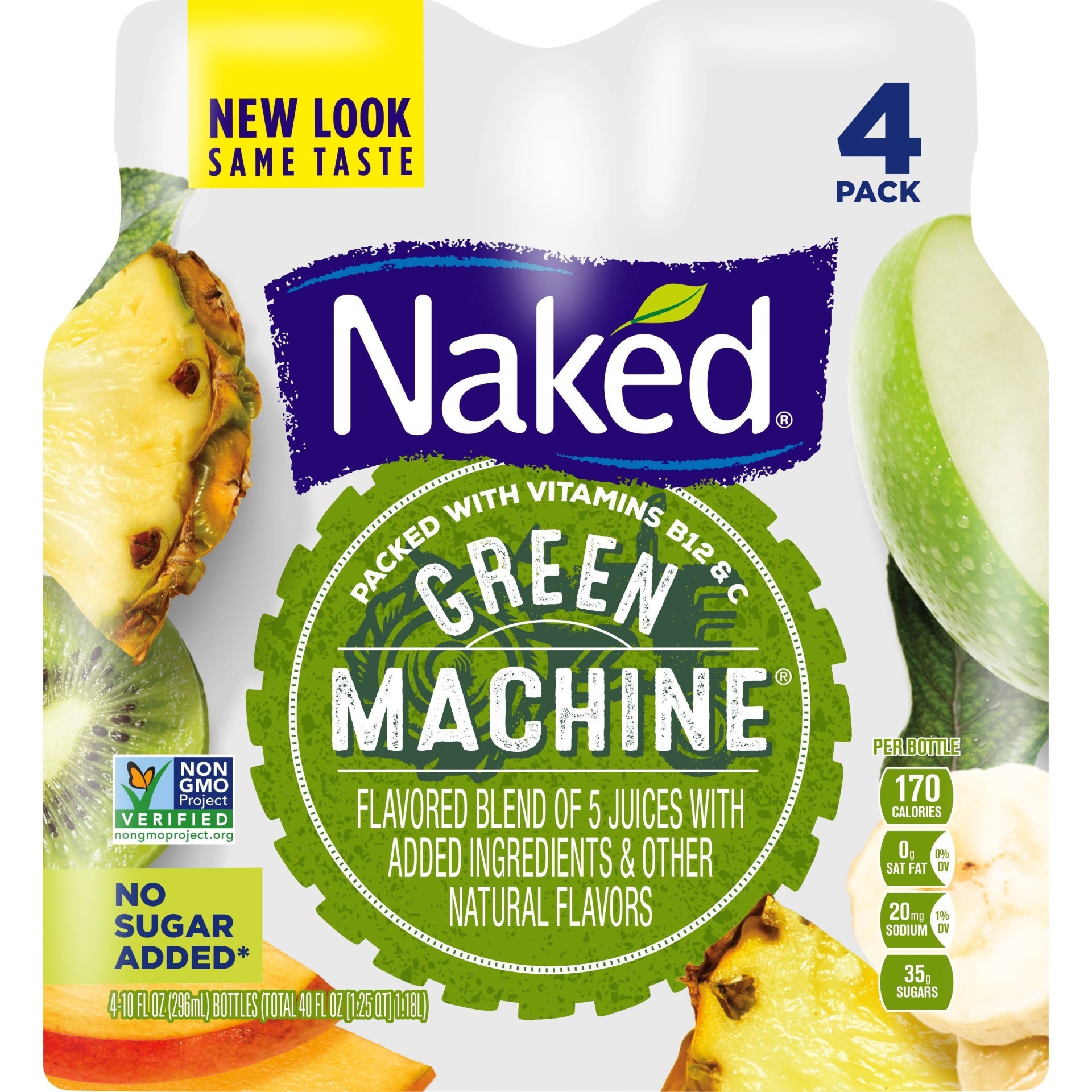 slide 1 of 4, Naked Juice Green Machine Fruit Smoothie - 4pk/10 fl oz Bottles, 4 ct, 10 fl oz