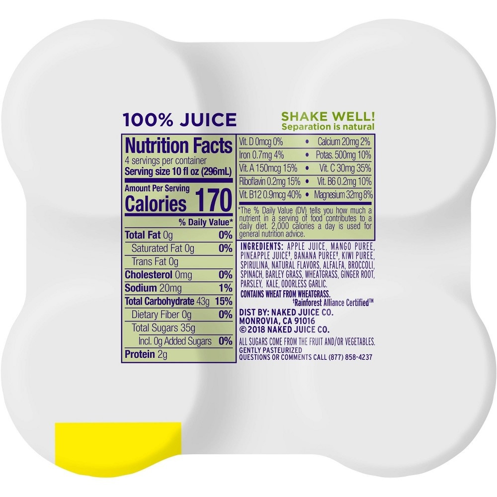 slide 3 of 4, Naked Juice Green Machine Fruit Smoothie - 4pk/10 fl oz Bottles, 4 ct, 10 fl oz