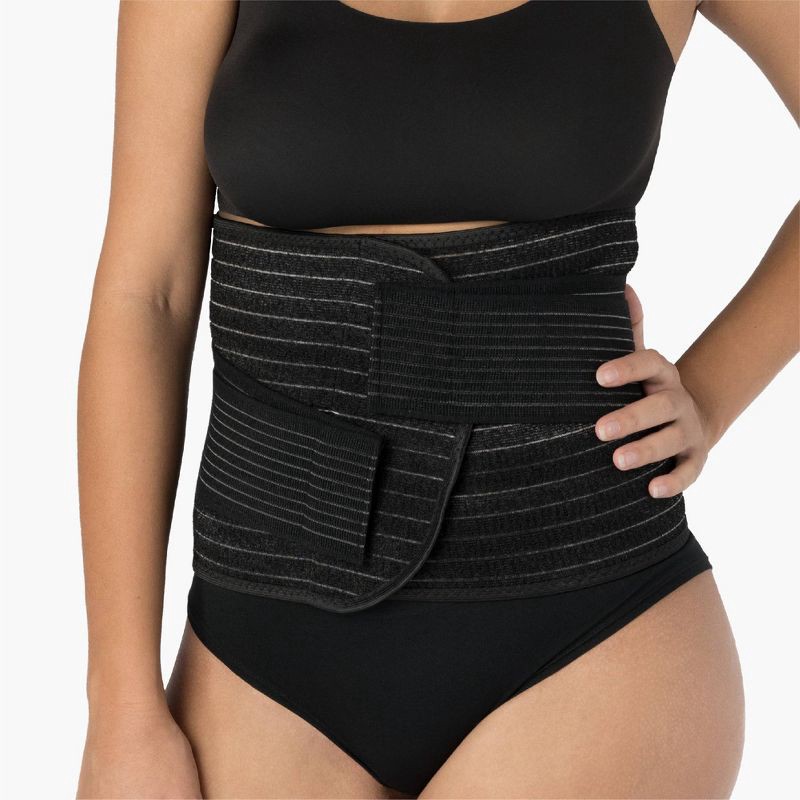 slide 4 of 8, Upspring Shrinkx Postpartum Belly Wrap with Adjustable Band & Compression - Charcoal Gray - Size S/M, 1 ct