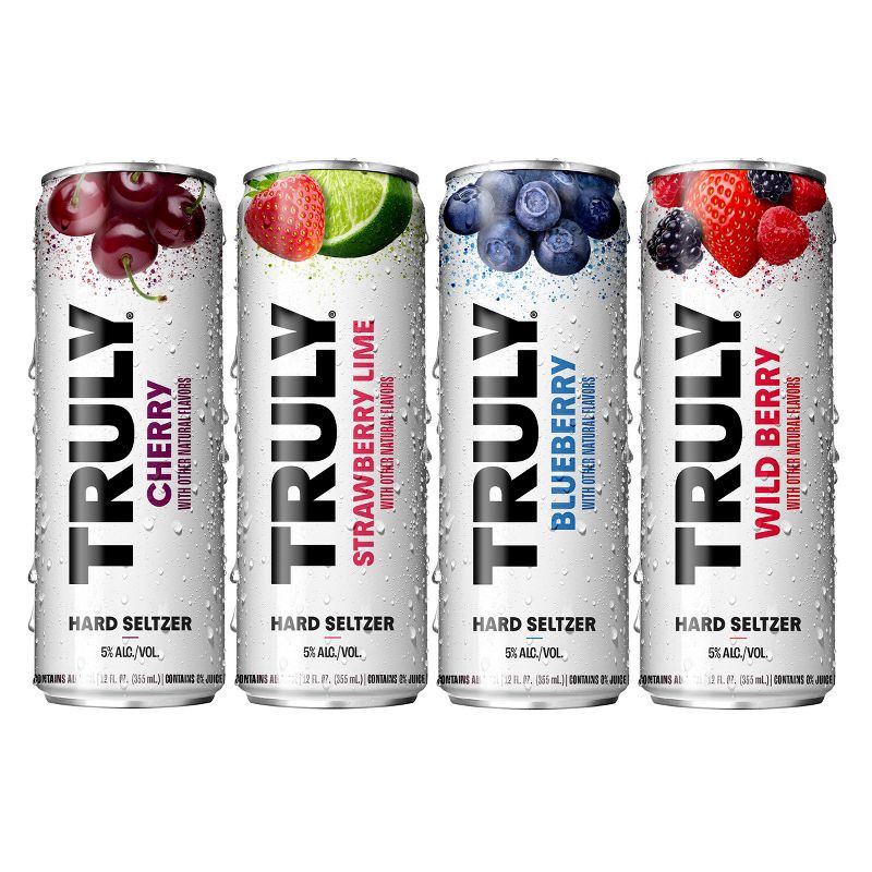 slide 2 of 8, Truly Spiked & Sparkling Truly Hard Seltzer Berry Mix Pack - 12pk/12 fl oz Slim Cans, 12 ct; 12 fl oz