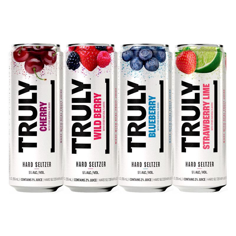 slide 2 of 8, Truly Spiked & Sparkling Truly Hard Seltzer Berry Mix Pack - 12pk/12 fl oz Slim Cans, 12 ct; 12 fl oz