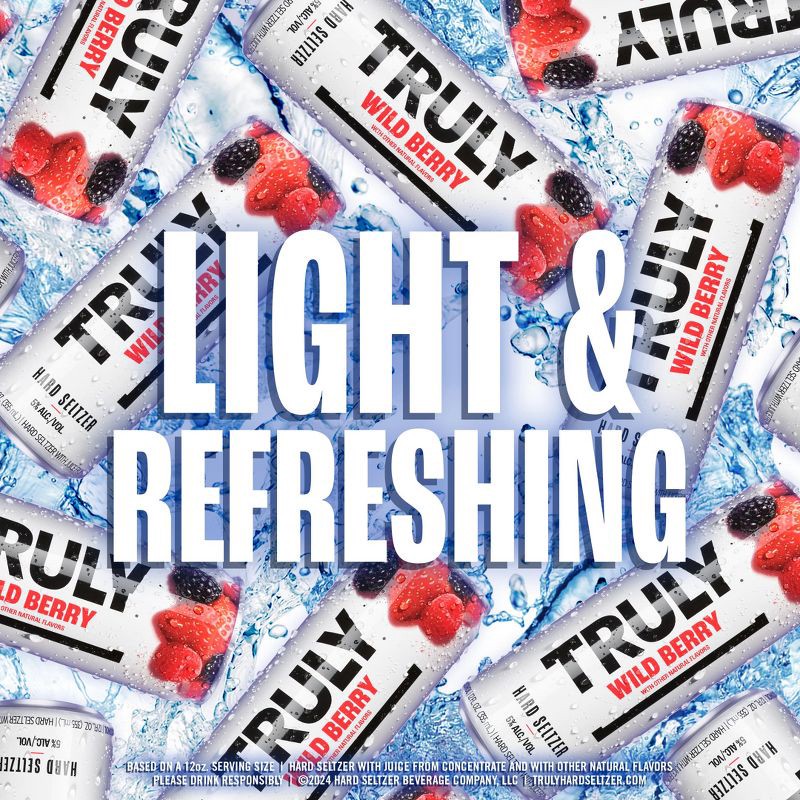 slide 4 of 8, Truly Spiked & Sparkling Truly Hard Seltzer Berry Mix Pack - 12pk/12 fl oz Slim Cans, 12 ct; 12 fl oz