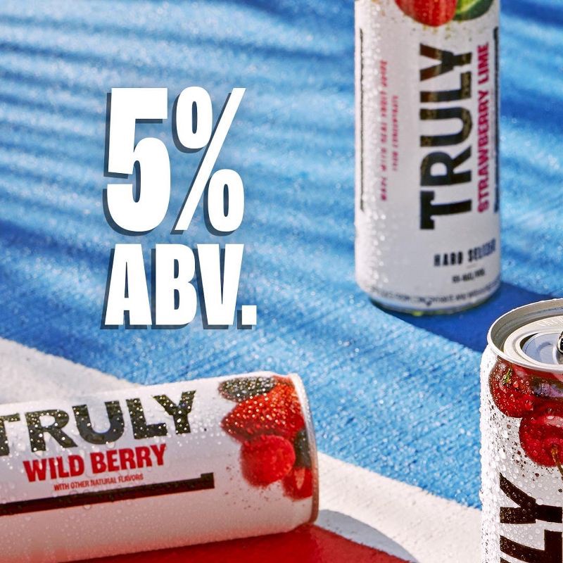 slide 5 of 8, Truly Spiked & Sparkling Truly Hard Seltzer Berry Mix Pack - 12pk/12 fl oz Slim Cans, 12 ct; 12 fl oz