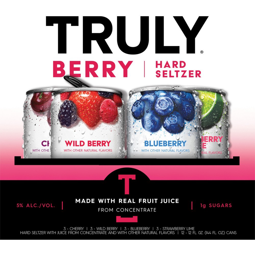 slide 4 of 6, TRULY Hard Seltzer Berry Mix Pack, 12 ct; 12 fl oz