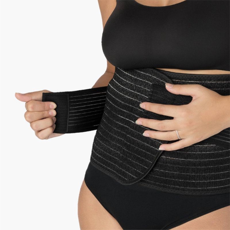 slide 3 of 8, Upspring Shrinkx Postpartum Belly Wrap with Adjustable Band & Compression - Charcoal Gray - Size L/XL, 1 ct