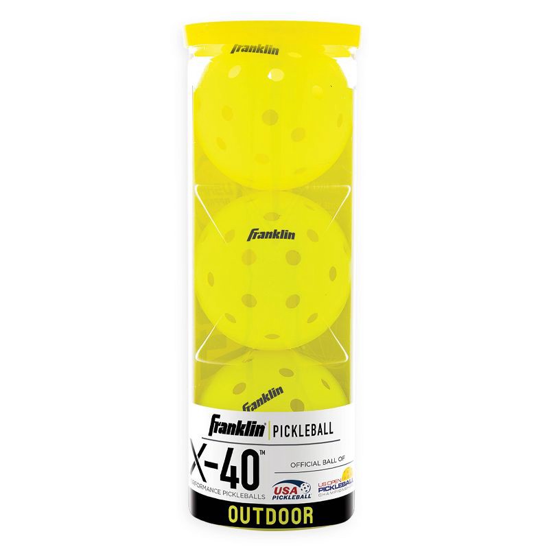 slide 5 of 7, Franklin Sports X-40 Performance Outdoor Pickleballs 3pk - Optic Yellow, 3 ct