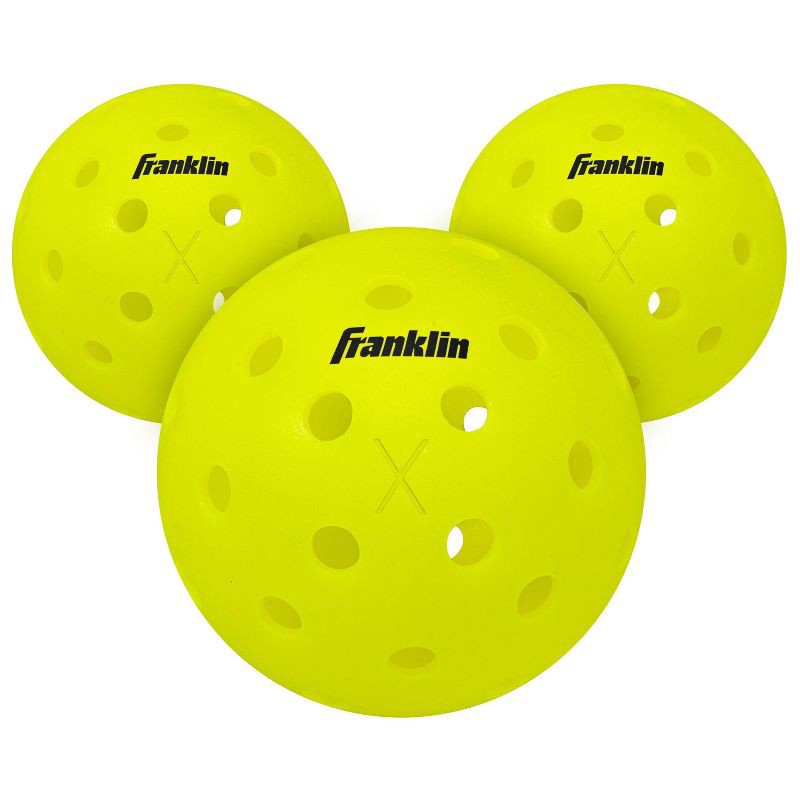 slide 1 of 7, Franklin Sports X-40 Performance Outdoor Pickleballs 3pk - Optic Yellow, 3 ct