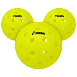 Franklin Sports X-40 Performance Outdoor Pickleballs 3pk - Optic Yellow: Shell