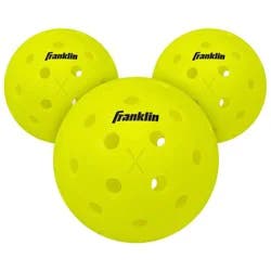 Franklin Sports X-40 Performance Outdoor Pickleballs 3pk - Optic Yellow: Shell