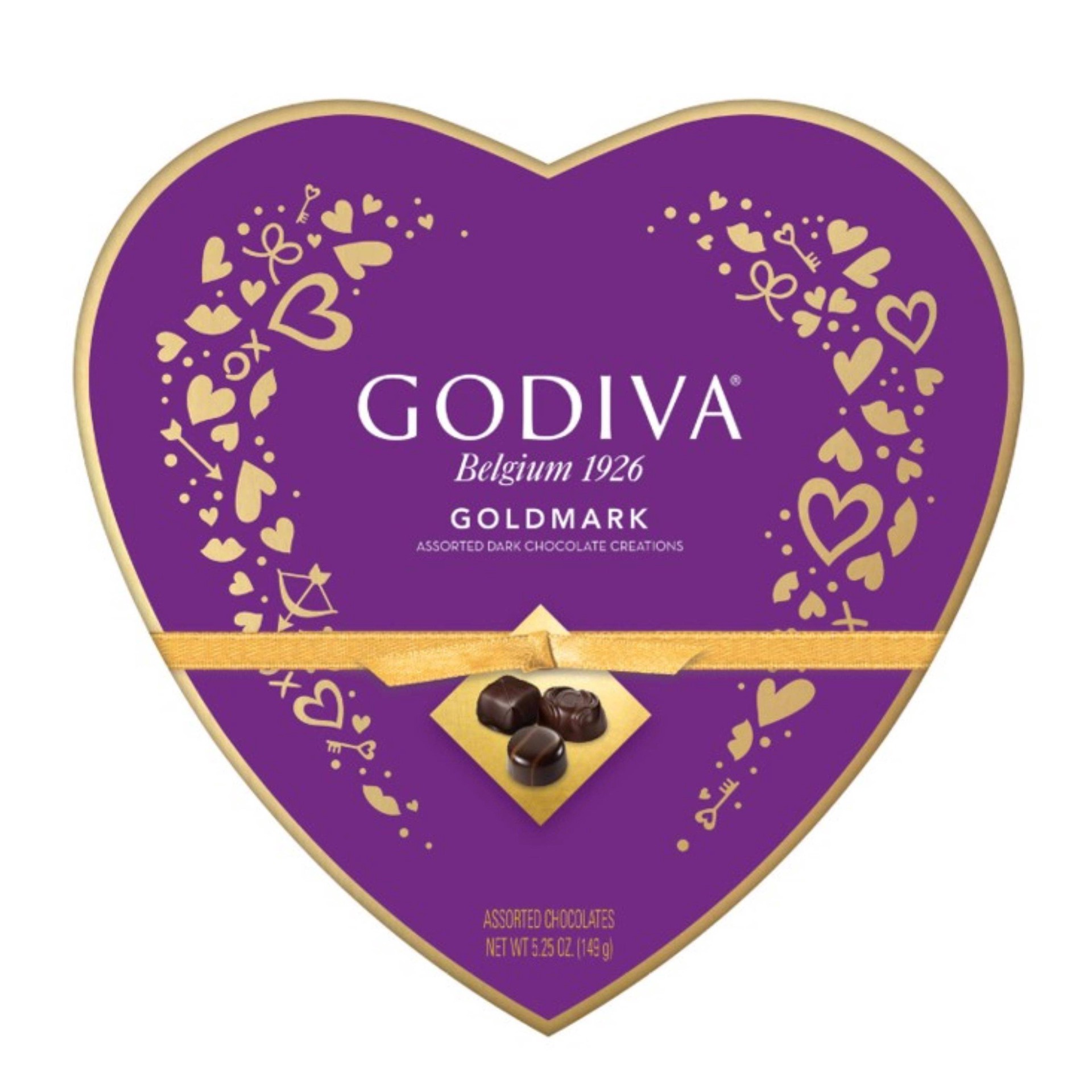 slide 1 of 3, Godiva Valentine's Day Goldmark Dark Chocolate Heart, 5.25 oz