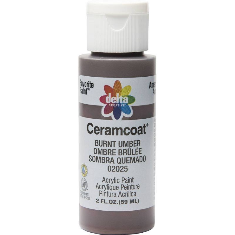 slide 1 of 5, 2 fl oz Acrylic Craft Paint Burnt Umber - Delta Ceramcoat: Non-Toxic Water-Based, Art & Stationery, Ages 13+, 2 fl oz