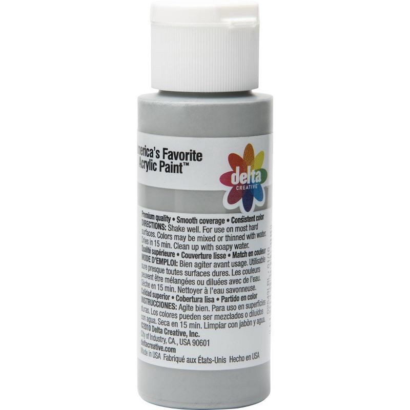 slide 4 of 5, 2 fl oz Acrylic Craft Paint Rain Gray - Delta Ceramcoat: Non-Toxic Water-Based, Art & Stationery, Ages 13+, 2 fl oz