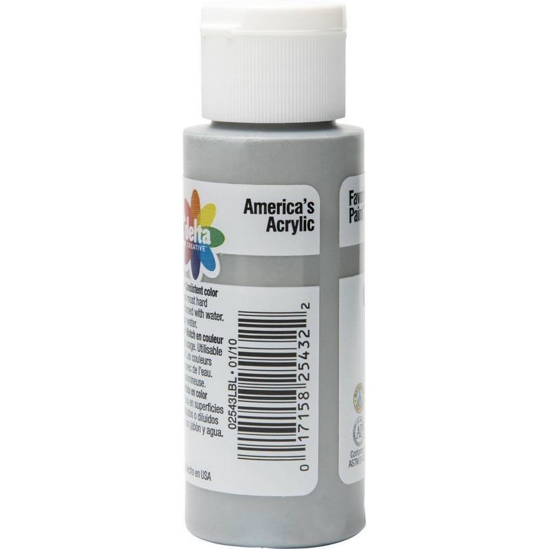 slide 5 of 5, 2 fl oz Acrylic Craft Paint Rain Gray - Delta Ceramcoat: Non-Toxic Water-Based, Art & Stationery, Ages 13+, 2 fl oz