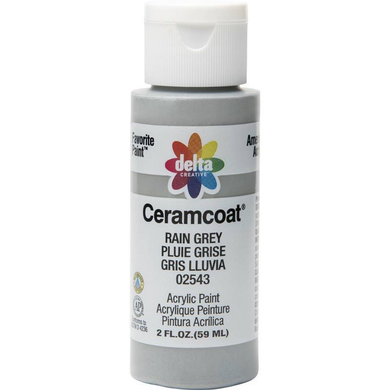 slide 1 of 5, 2 fl oz Acrylic Craft Paint Rain Gray - Delta Ceramcoat: Non-Toxic Water-Based, Art & Stationery, Ages 13+, 2 fl oz