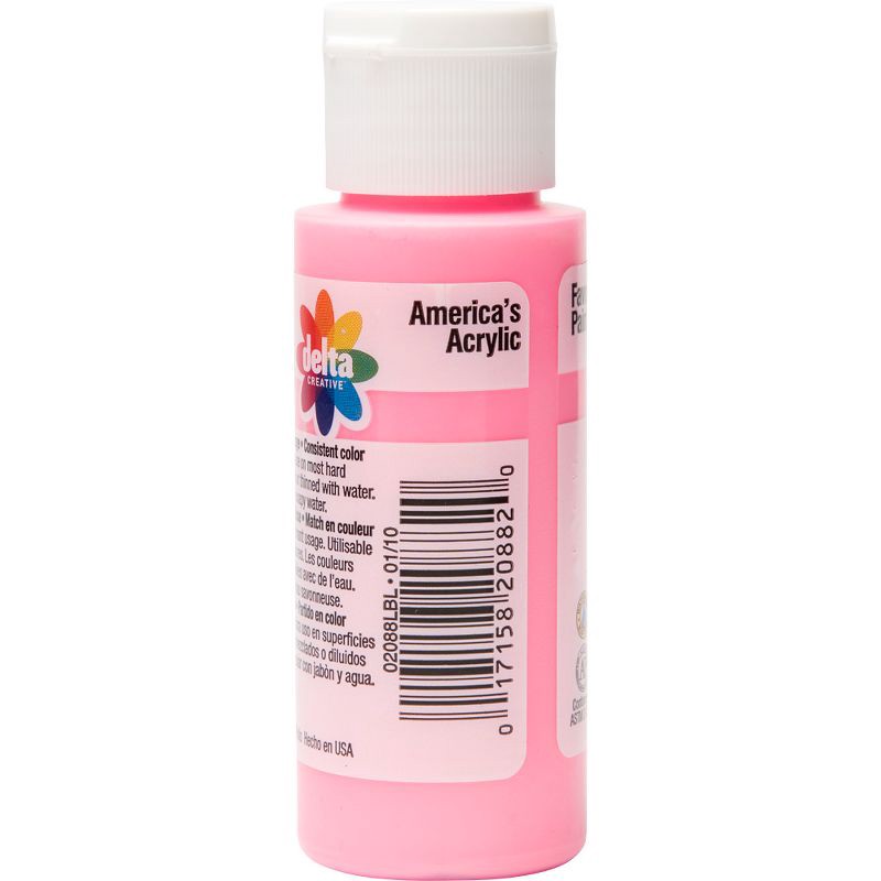 slide 3 of 5, 2 fl oz Acrylic Craft Paint Pretty Pink - Delta Ceramcoat: Non-Toxic, Low-Odor, Multi-Surface, Water-Based, Age 13+, 2 fl oz