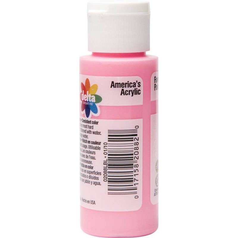 slide 5 of 5, 2 fl oz Acrylic Craft Paint Pretty Pink - Delta Ceramcoat: Non-Toxic, Low-Odor, Multi-Surface, Water-Based, Age 13+, 2 fl oz
