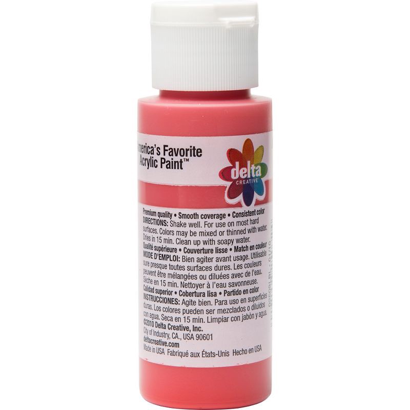 slide 2 of 5, 2 fl oz Acrylic Craft Paint Bright Red - Delta Ceramcoat: Low-Odor, Multi-Surface, Non-Toxic, Water-Based, Age 13+, 2 fl oz