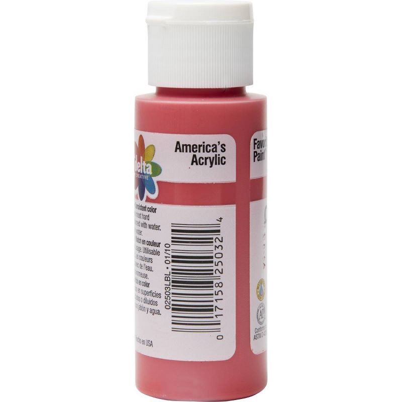 slide 5 of 5, 2 fl oz Acrylic Craft Paint Bright Red - Delta Ceramcoat: Low-Odor, Multi-Surface, Non-Toxic, Water-Based, Age 13+, 2 fl oz