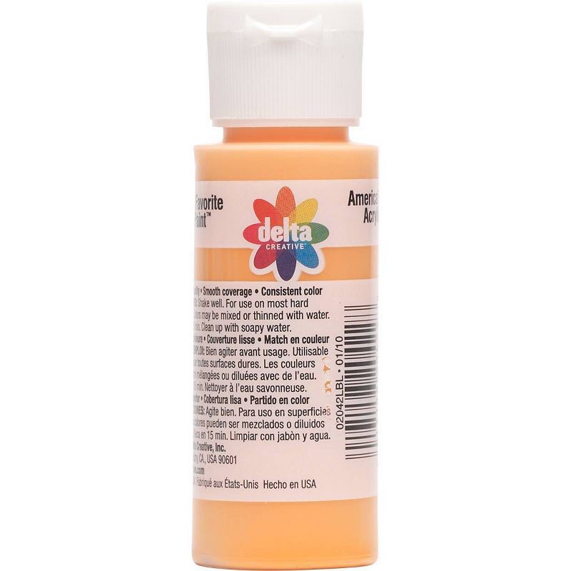 slide 5 of 5, 2 fl oz Acrylic Craft Paint Pumpkin - Delta Ceramcoat: Non-Toxic, Water-Based, Art Supplies, Age 13+, 2 fl oz