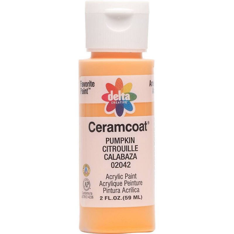 slide 1 of 5, 2 fl oz Acrylic Craft Paint Pumpkin - Delta Ceramcoat: Non-Toxic, Water-Based, Art Supplies, Age 13+, 2 fl oz