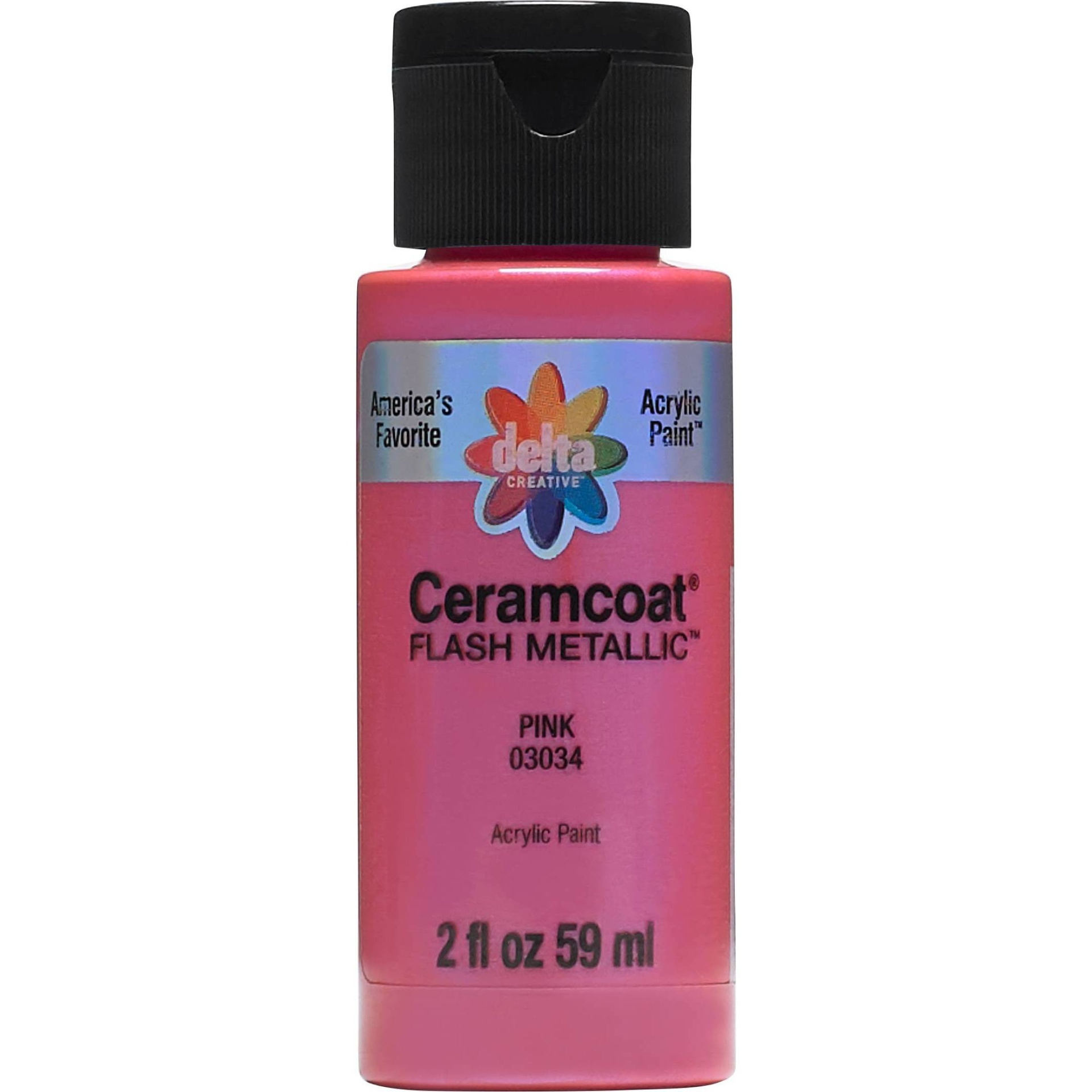 slide 1 of 6, 2 fl oz Acrylic Craft Paint Metallic Pink - Delta Ceramcoat, 2 oz