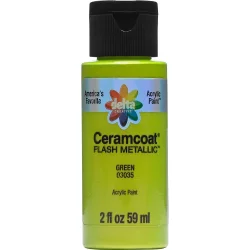 2 fl oz Acrylic Craft Paint Metallic Green - Delta Ceramcoat