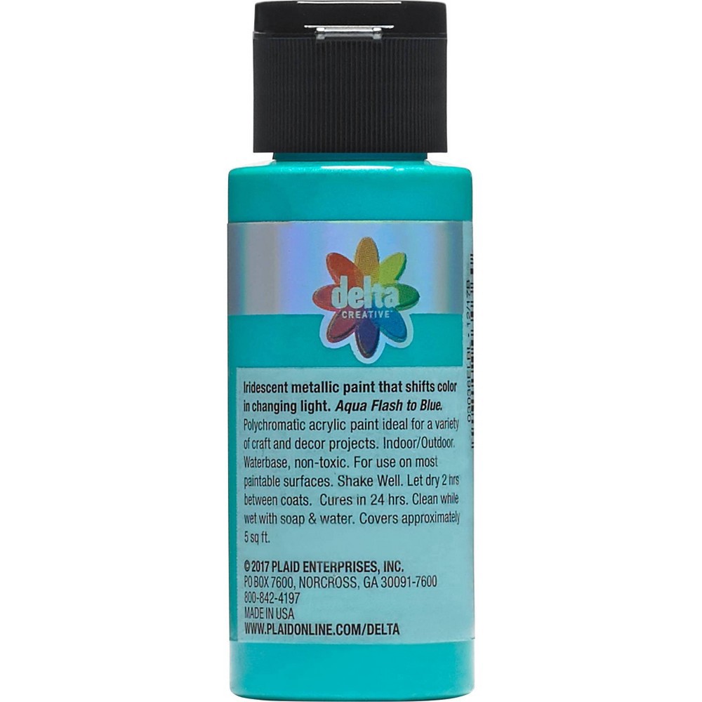 slide 4 of 4, 2 fl oz Acrylic Craft Paint Metallic Aqua - Delta Ceramcoat, 2 oz