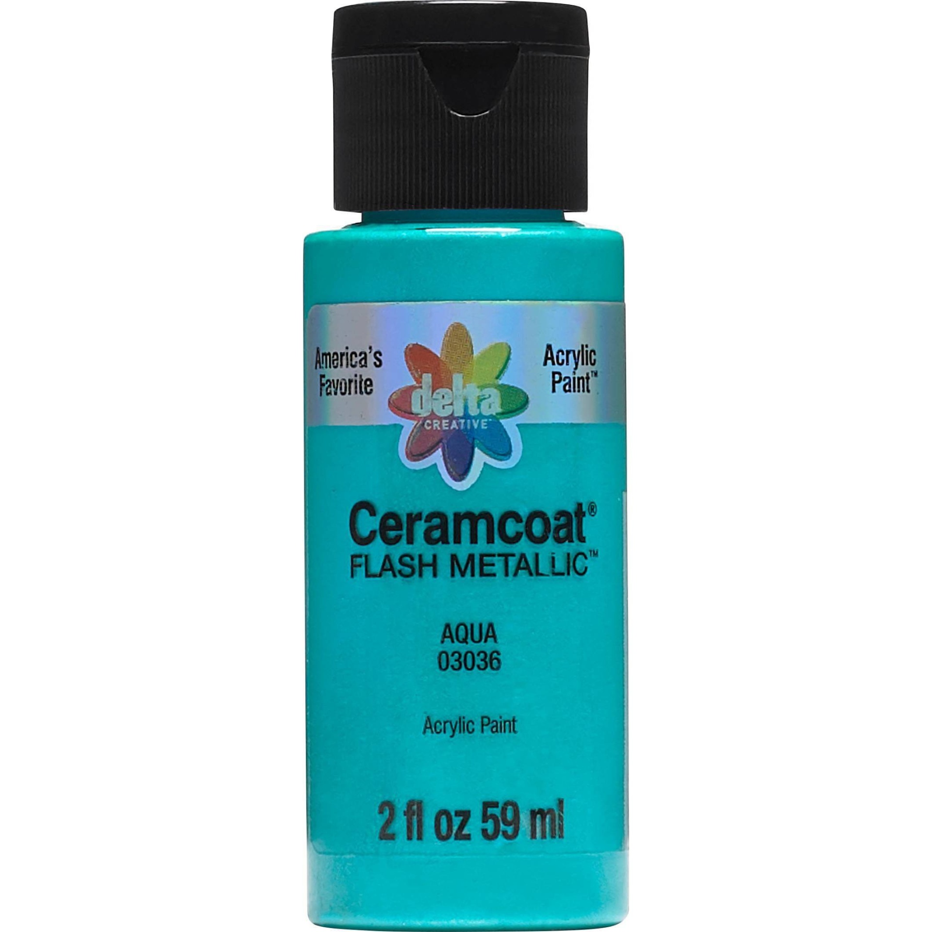 slide 1 of 4, 2 fl oz Acrylic Craft Paint Metallic Aqua - Delta Ceramcoat, 2 oz