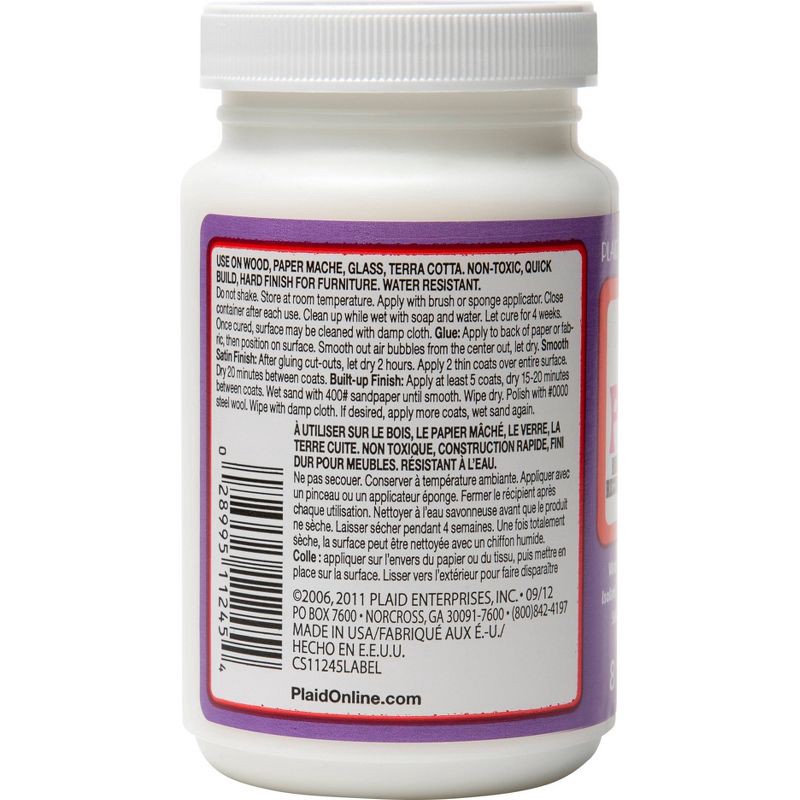 slide 6 of 7, Mod Podge 8 fl oz Hard Coat Glue - Clear: Craft Glue, Dries Clear, Non-Toxic, Art & Stationery, Office Supplies, 8 fl oz