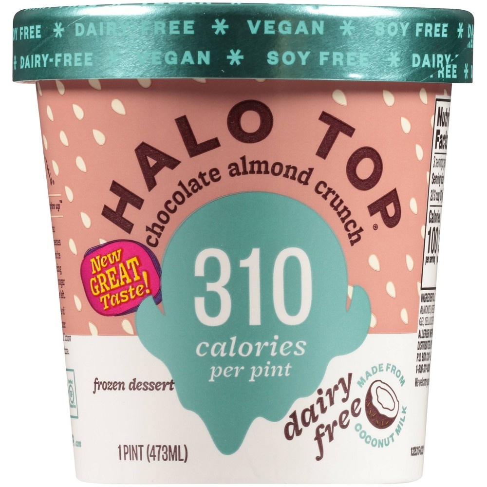 slide 2 of 3, Halo Top Dairy-Free Chocolate Almond Crunch Frozen Dessert, 16 oz