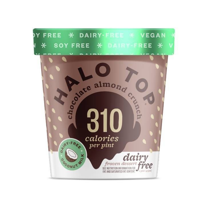slide 1 of 3, Halo Top Dairy-Free Chocolate Almond Crunch Frozen Dessert, 16 oz
