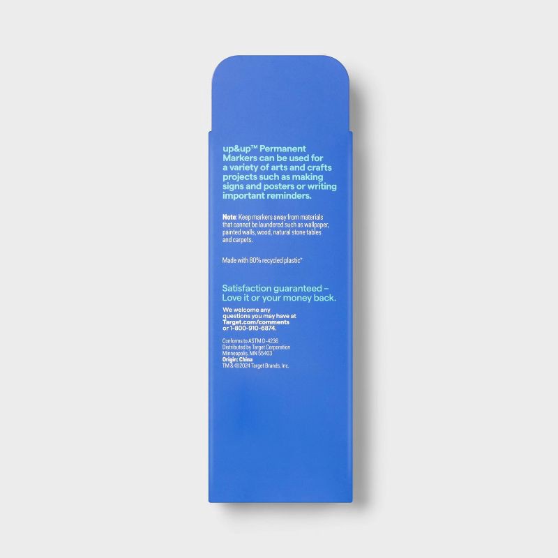 slide 3 of 4, 4ct Permanent Markers Fine Tip Black - up&up™: School Supplies, Water-Resistant, Art & Office, Ages 8+, 4 ct