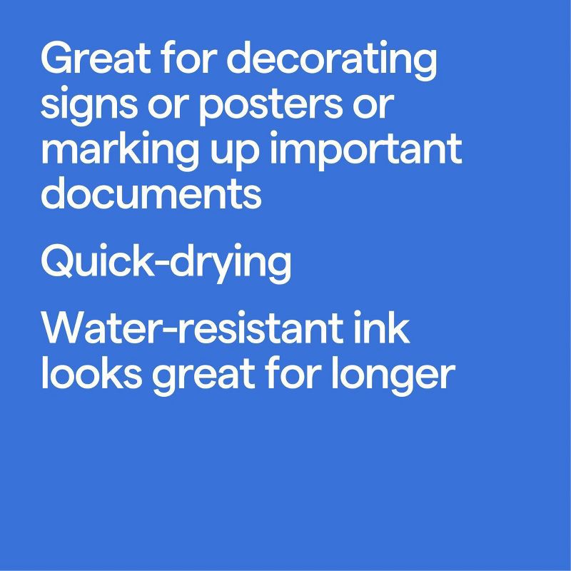 slide 4 of 4, 4ct Permanent Markers Fine Tip Black - up&up™: School Supplies, Water-Resistant, Art & Office, Ages 8+, 4 ct