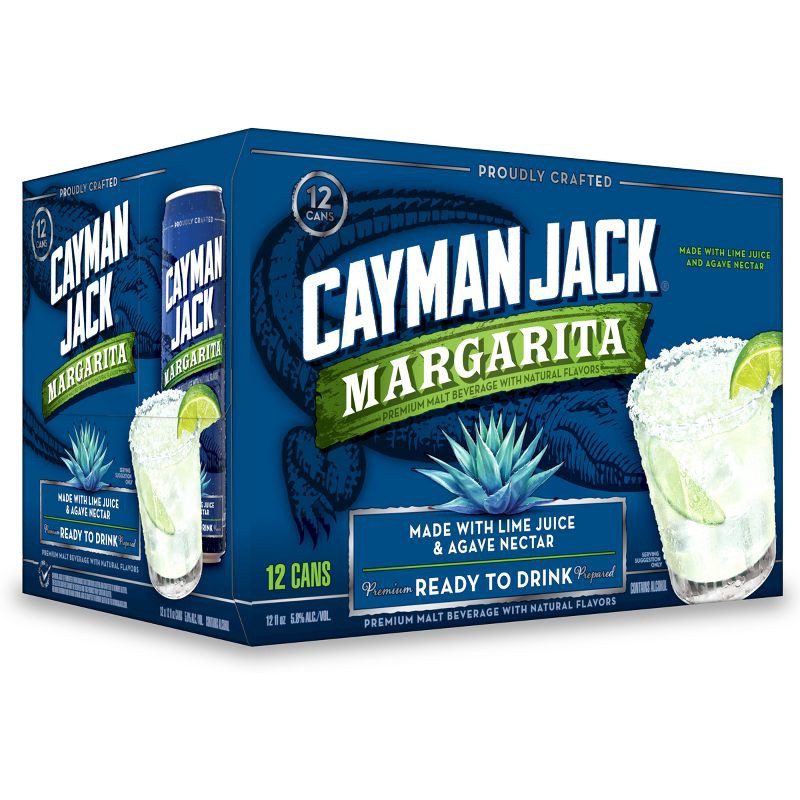 slide 1 of 4, Cayman Jack Margarita - 12pk/12 fl oz Cans, 12 ct; 12 fl oz