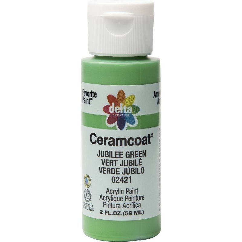 slide 1 of 5, 2 fl oz Acrylic Craft Paint Jubilee Green - Delta Ceramcoat: Non-Toxic Water-Based, Art & Stationery, Ages 13+, 2 fl oz