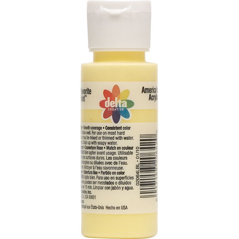 slide 2 of 3, 2 fl oz Acrylic Craft Paint Sunbright Yellow - Delta Ceramcoat: Non-Toxic Water-Based, Art & Stationery, Ages 13+, 2 fl oz