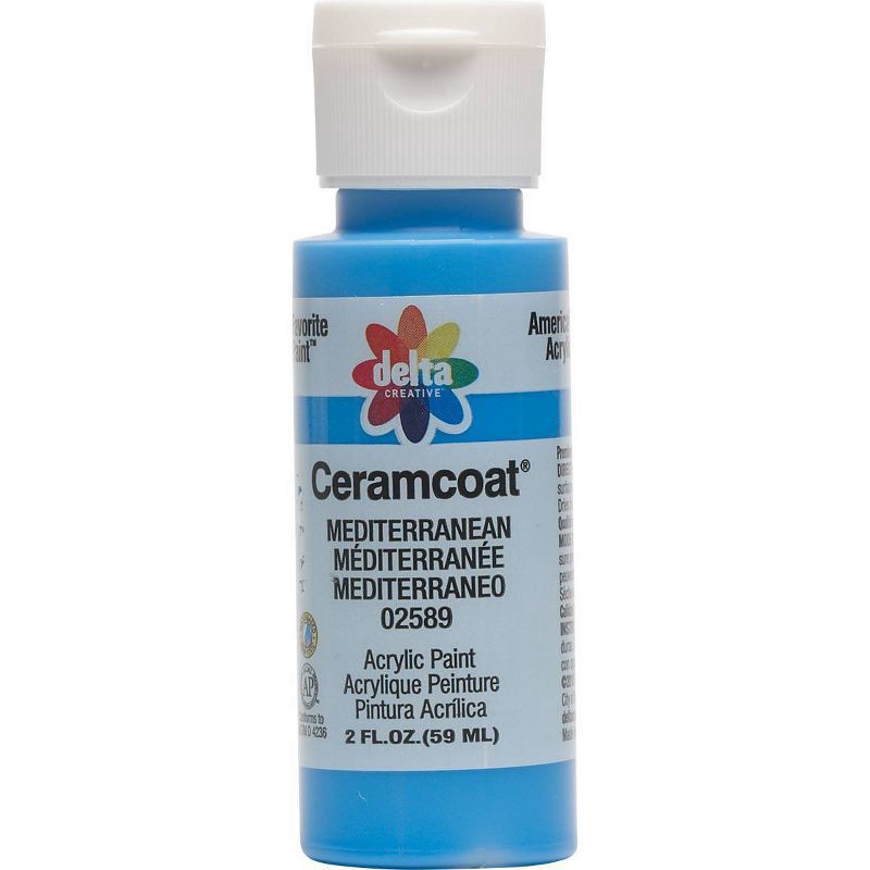 slide 1 of 4, 2 fl oz Acrylic Craft Paint Mediterranean Blue - Delta Ceramcoat, 2 fl oz