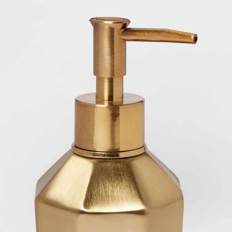 slide 3 of 4, Solid Soap Pump Faceted Gold - Threshold™, 8.4 oz
