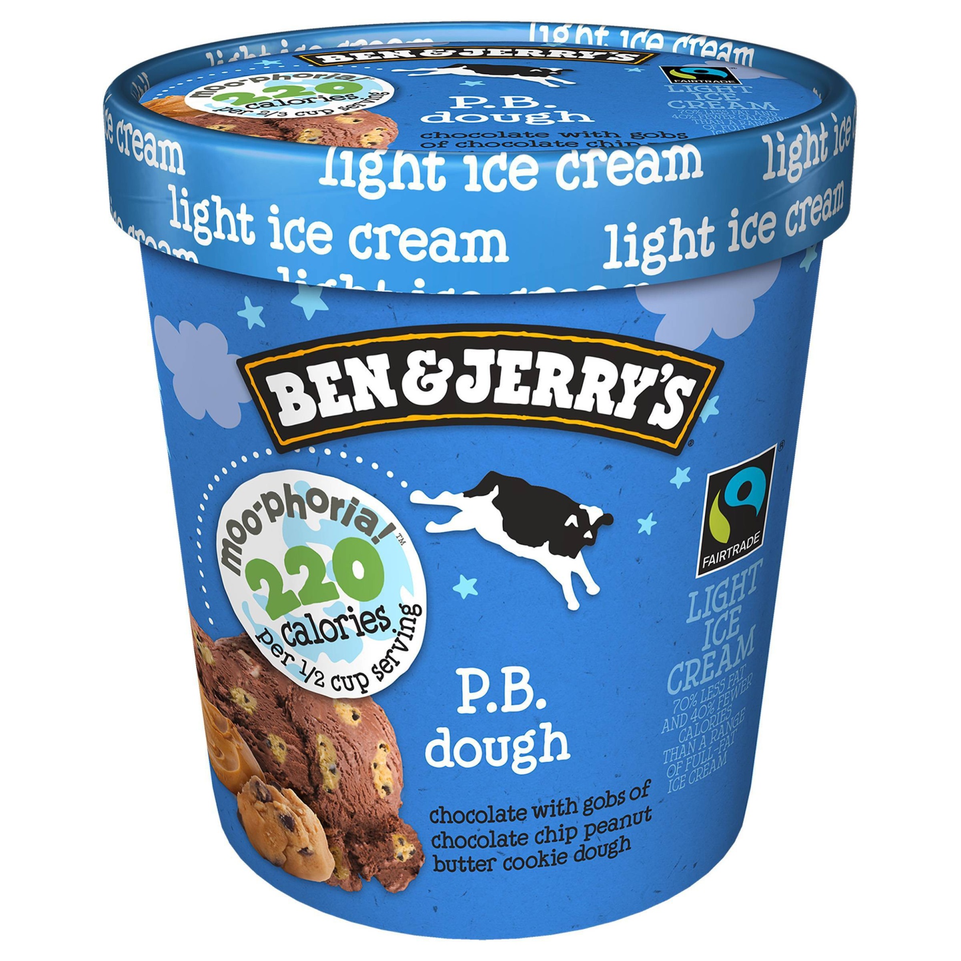 slide 1 of 5, Ben & Jerry's Moophoria PB Frozen Doughlicioius Light Ice Cream, 1 pint