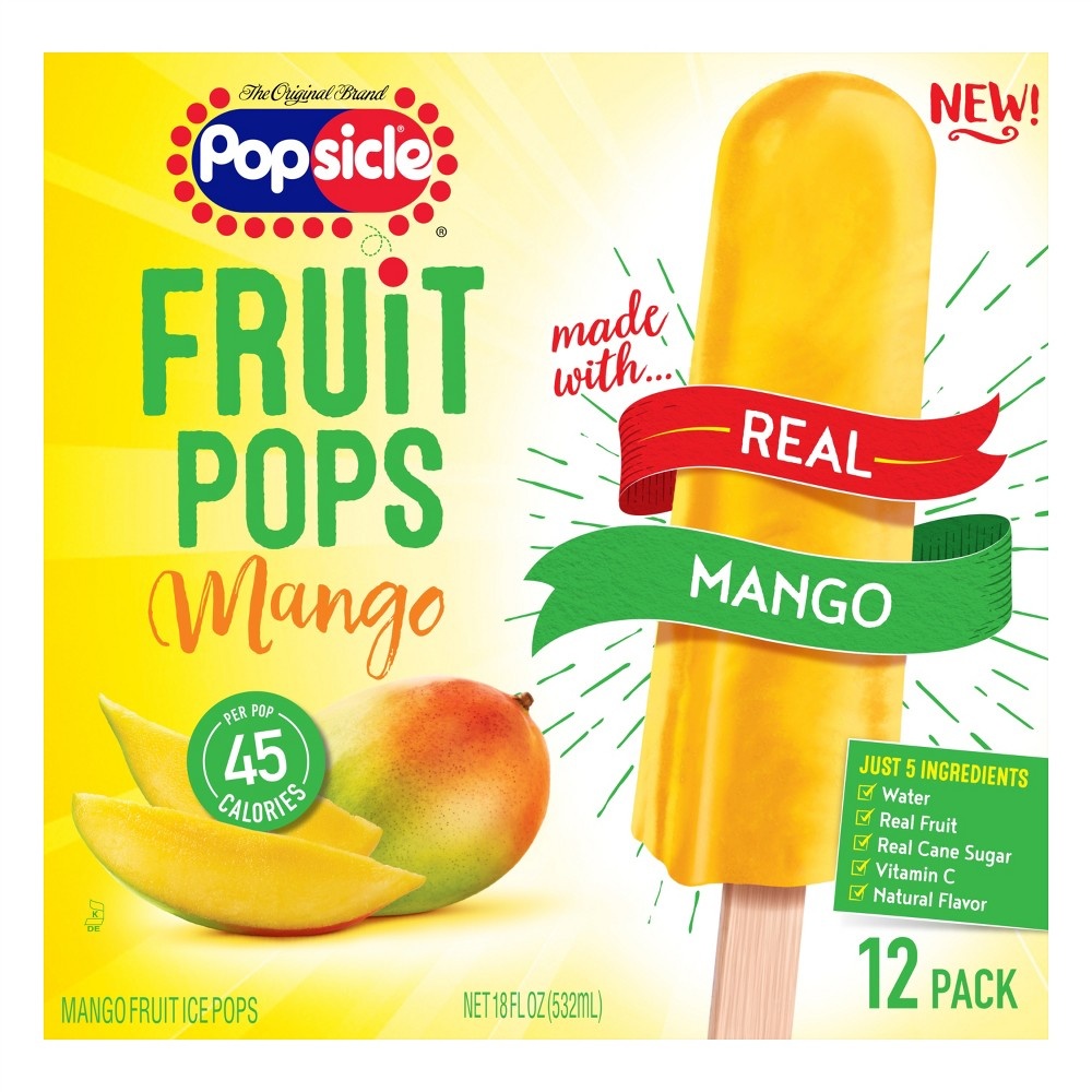 slide 2 of 4, Popsicle Real Mango Fruit Frozen Pops, 12 ct