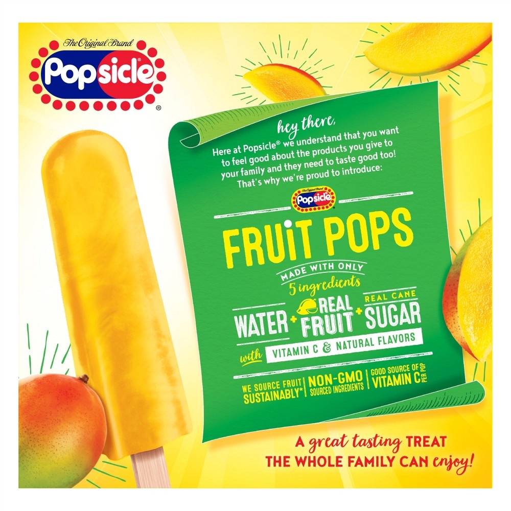 slide 3 of 4, Popsicle Real Mango Fruit Frozen Pops, 12 ct