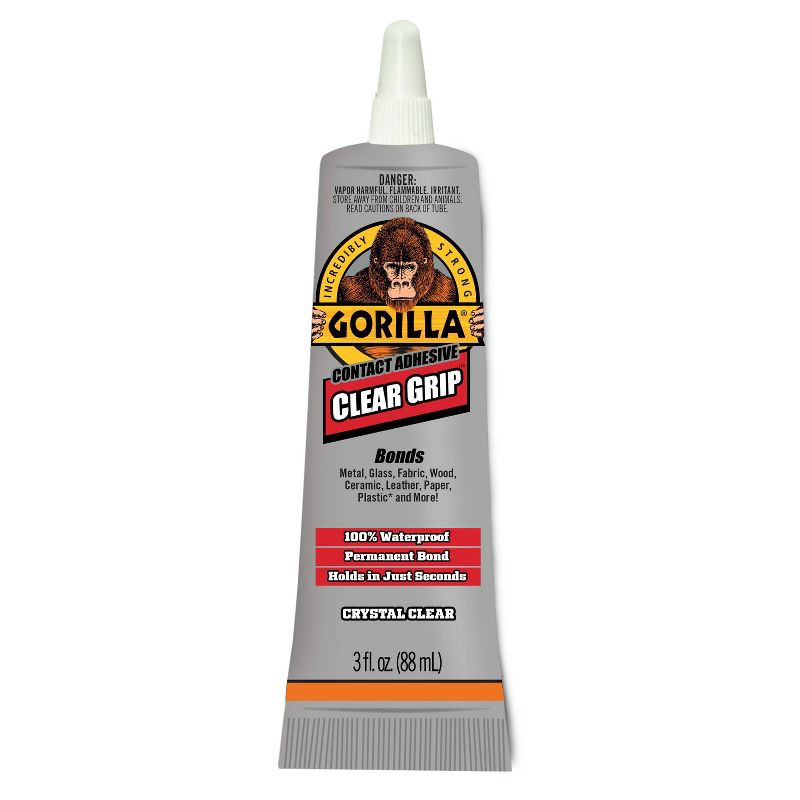 slide 2 of 3, Gorilla Glue 3oz Clear Grip Contact Adhesive, 3 oz